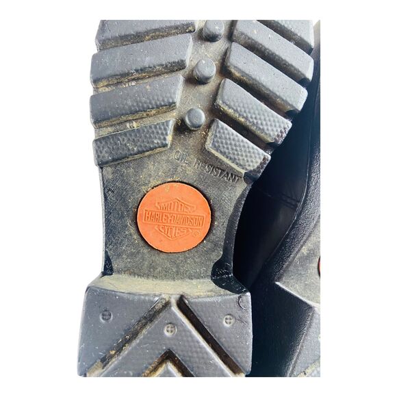 HARLEY DAVIDSON Leather Biker Boot Lace-Up Oil Resistant WMNS Sz 7.5 82034 Rare - Picture 7 of 8